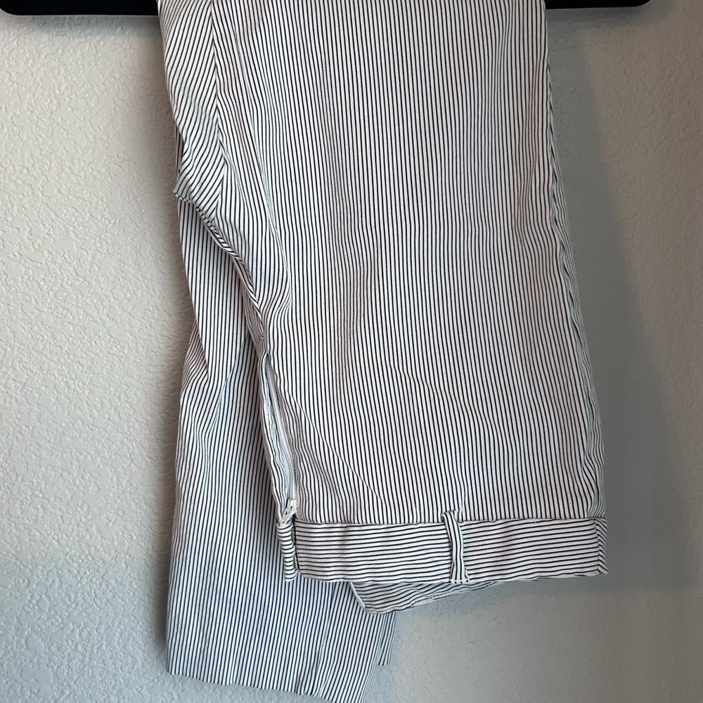 Elle Pinstriped Black and White Chinos